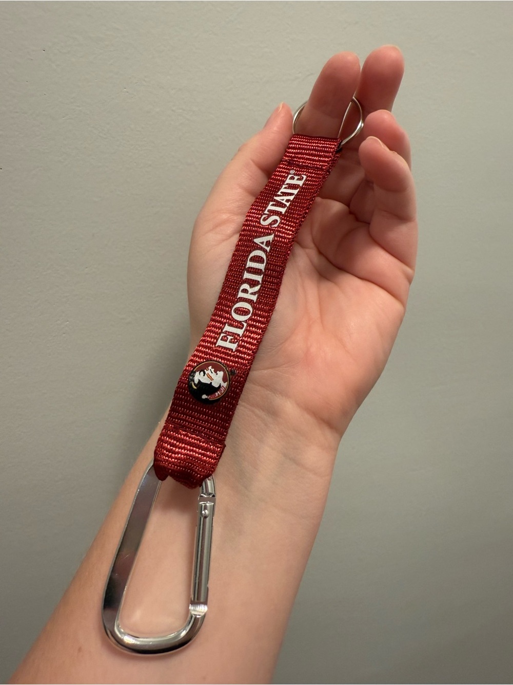 Florida State Red Keychain Lanyard with Carabiner